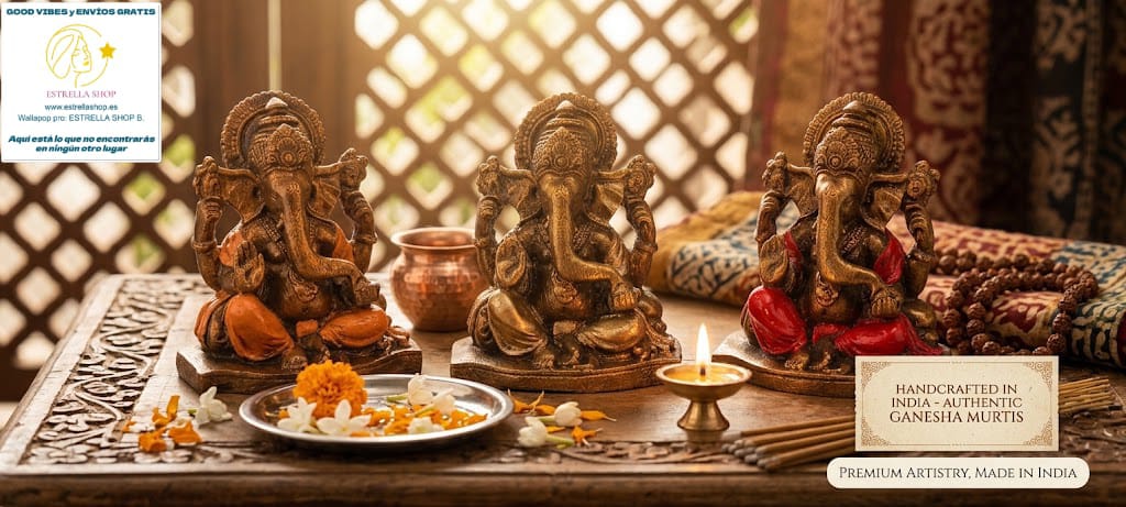 Pieza de Ganesha con alma ideal para espacios de calma,meditación o interiorismo con alma.Envío Gratis sin pedido mínimo.