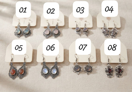 Nueva colección de pendientes traídos directamente de Nepal.Alpaca y minerales.Envío gratis sin pedido mínimo.