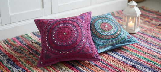 Título
PACK 2 FUNDAS DE COJÍN ESPEJITOS MANDALA COLORES MAGIA INDIA AUTÉNTICA ARTESANÍA TEXTIL VIBRANTE Y COLORIDA.ENVÍO GRATIS SIN PEDIDO MÍNIMO.
