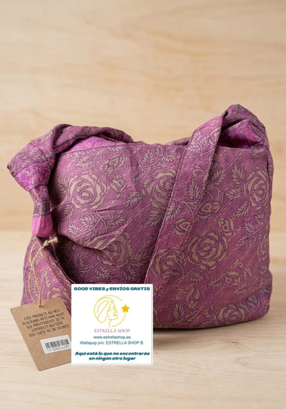 BOLSO SEDA FLOR DE VENUS CON CREMALLERA,AUTÉNTICA ARTESANÍA INDIA CON MÁGICOS COLORES.ENVÍO GRATIS SIN PEDIDO MÍNIMO