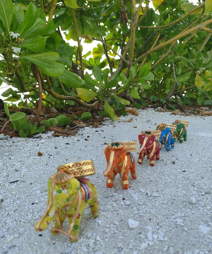 LOTE 5 PORTAVELAS ELEFANTE ARTESANALES UN LOTE EXCLUSIVO VIBRANTE.ENVÍO GRATIS SIN PEDIDO MÍNIMO.