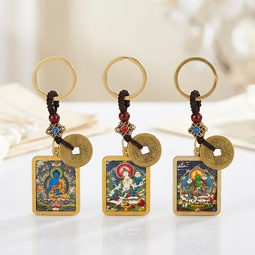 LOTE 3 LLAVEROS BUDISTAS TRADICIONALES QUE SON AMULETOS ANTIGUOS.ENVÍO GRATIS SIN PEDIDO MÍNIMO.