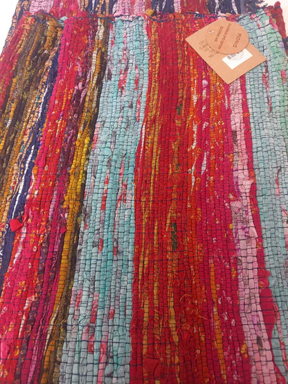 Jarapa Plaid multicolor trazos anchos flequito azul. Envío gratis. Precio sin competencia.