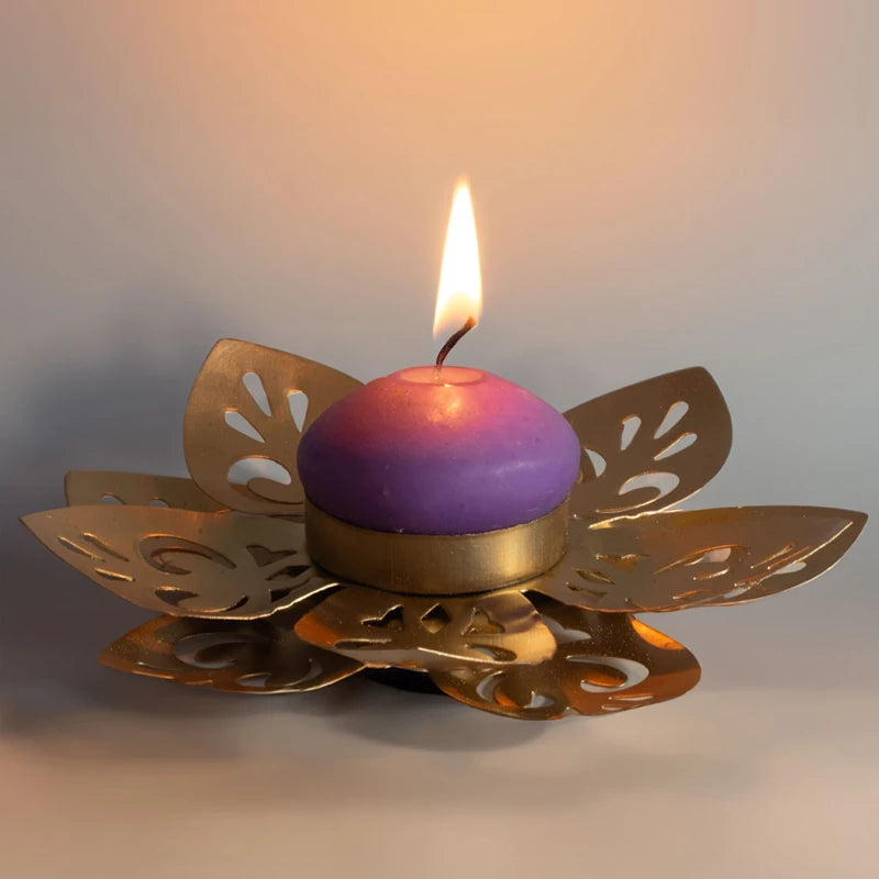 PORTAVELAS FLOR DE LOTO.Este portavelas es ideal como complemento decorativo o regalo original con encanto artesanal.ENVÍO GRATIS SIN PEDIDO MÍNIMO.