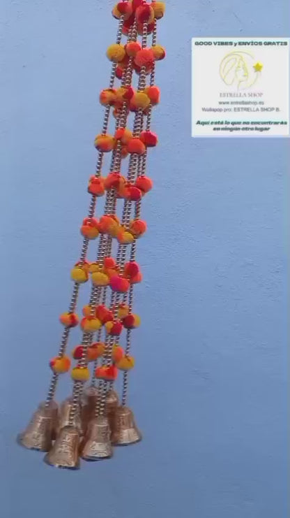 JUEGO DE 10 GUIRNALDAS CON CAMPANA HOLI.EXPLOSIÓN DE COLOR PARA TRANSFORMAR EL ESPACIO EN UN RINCÓN ESPECIAL. ENVÍO GRATIS SI PEDIDO MÍNIMO.