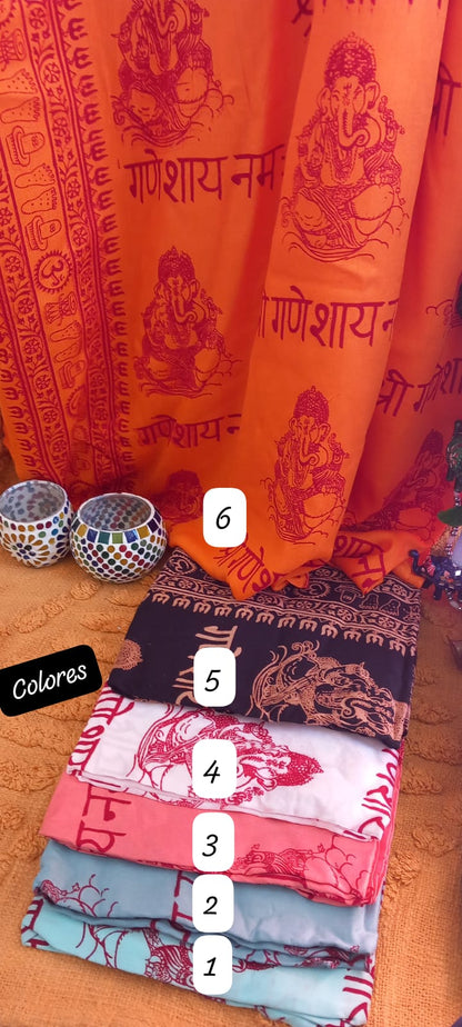 PAREO PAÑUELO MULTIFUNCIÓN GANESHA EN TODOS LOS COLORES CON ALMA ESPIRITUAL Y MIL POSIBILIDADES.ENVÍO GRATIS SIN PEDIDO MÍNIMO.