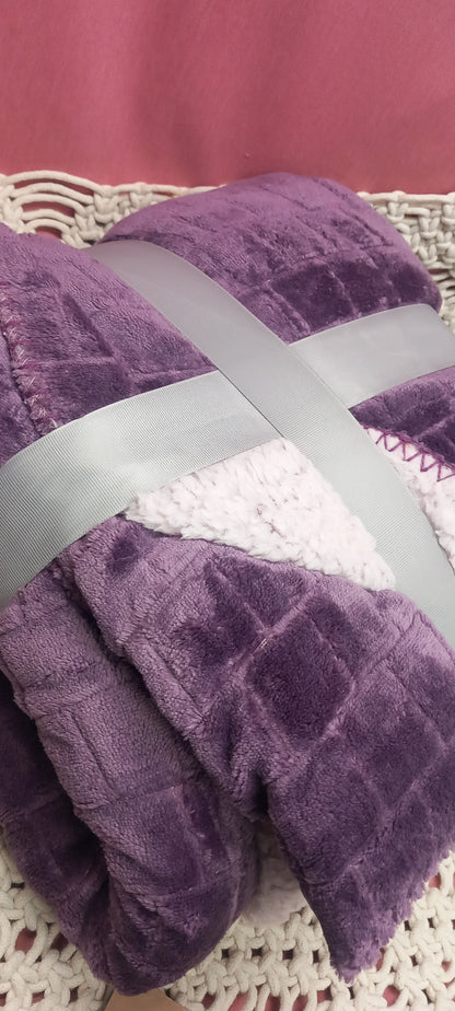 MANTA PLAID SHERPA BORREGUITO EFECTO ACOLCHADA TERCIOPELO Y SHERPA.ENVÍO GRATIS SIN PEDIDO MÍNIMO.