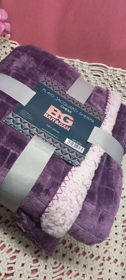 MANTA PLAID SHERPA BORREGUITO EFECTO ACOLCHADA TERCIOPELO Y SHERPA.ENVÍO GRATIS SIN PEDIDO MÍNIMO.