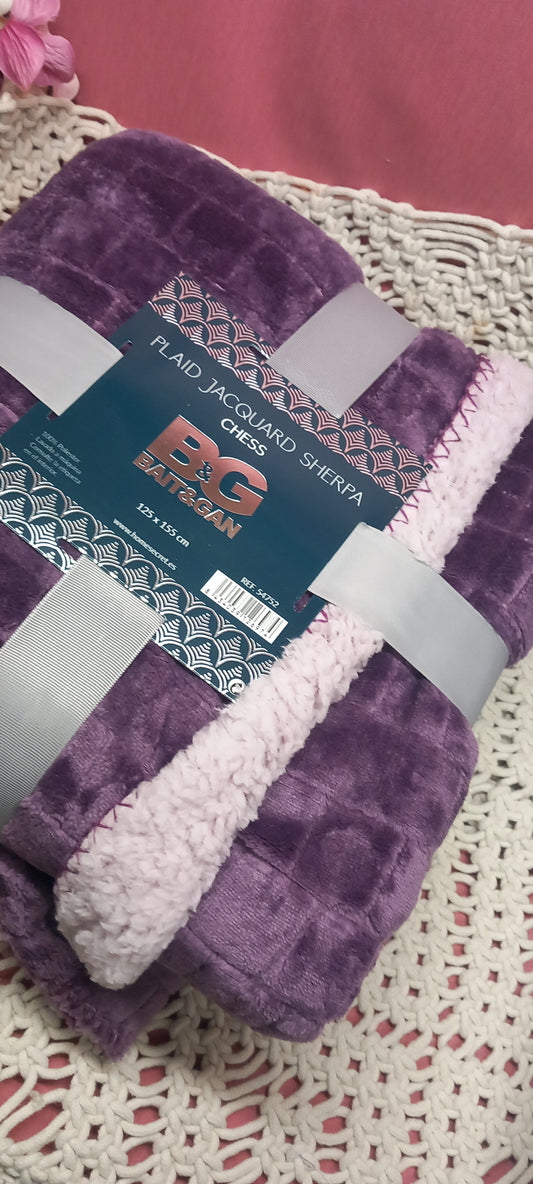 MANTA PLAID SHERPA BORREGUITO EFECTO ACOLCHADA TERCIOPELO Y SHERPA.ENVÍO GRATIS SIN PEDIDO MÍNIMO.