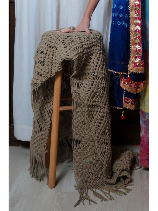 TAPIZ CAMINO DE MESA O CUBRECAMA HECHO ARTESANALMENTE EN INDIA MACRAMÉ 100%AUTÉNTICO Y CON ALMA.ENVÍO GRATIS SIN PEDIDO MÍNIMO.